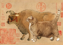 Han Huang, Five Oxen and Five Cats, 1