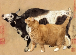 Han Huang, Five Oxen and Five Cats, 4