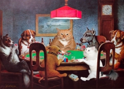 К.М.Кулидж, Собаки и кошки играют в покер