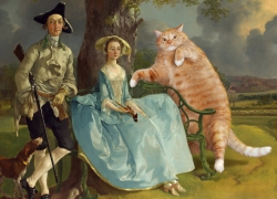 Thomas Gainsborough, Mr. and Mrs. Andrews, and Mr. Cat