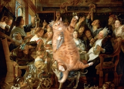 Jacob Jordaens, The Feast of Cats and Humans. The King drinks