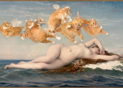 Alexandre Cabanel, The Birth of Venus. Cats are a girl’s best friends