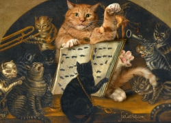 Lombard School, Cats being instructed in the art of mouse-catching by Zarathustra
