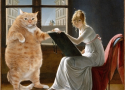 Мари-Дениз Вильер, Молодая женщина, рисующая кота