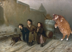 Vasily Perov, Troika. Apprentices Fetch Water with the Kind Help of Cat
