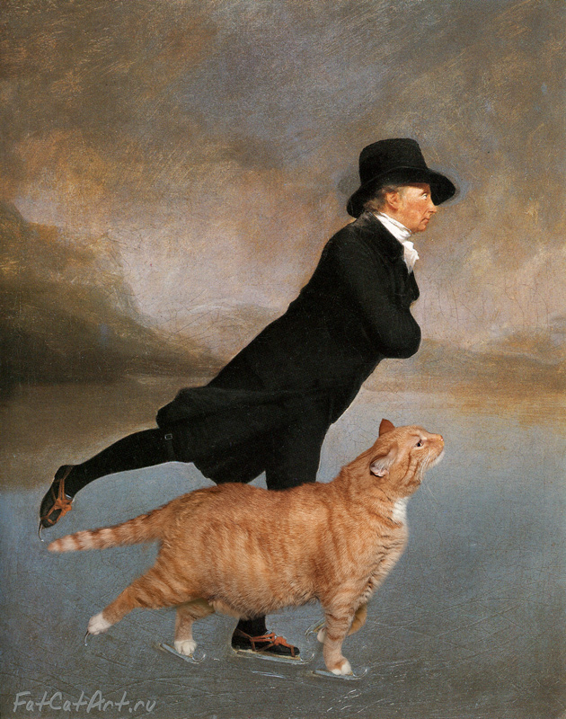 Henry Raeburn, Skating Minister and Skating Cat Raeburn-Reverend-Robert-Walker-Skating-on-Duddingston-Loch-cat-w