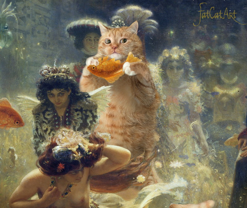 Илья Репин “Садко и подводный Толстый Кот”, деталь