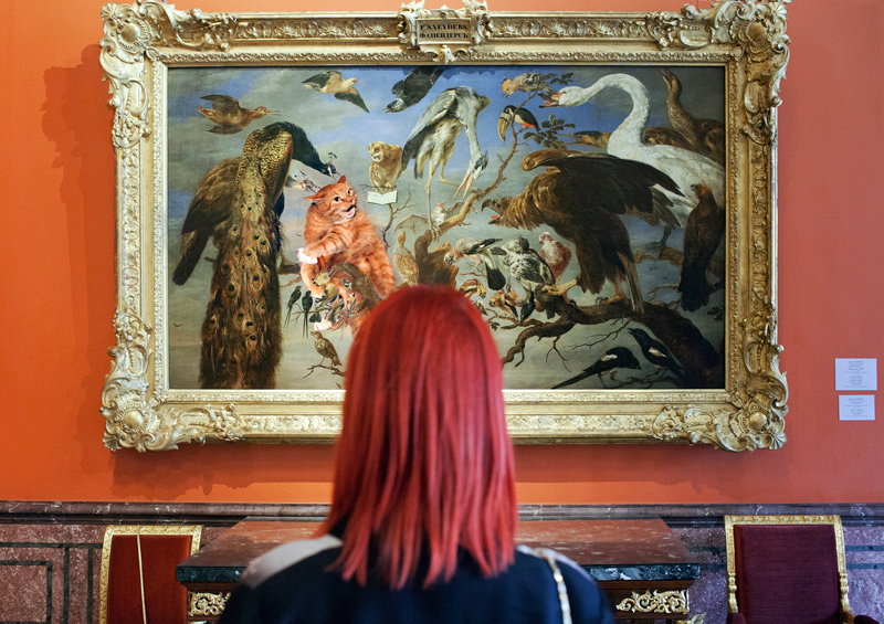 The Cat Concert by Frans Snyders on the Hermitage Museum wall