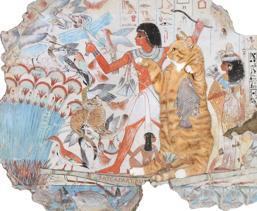 Tomb of Nebamun, Cats Hunting in the marshes