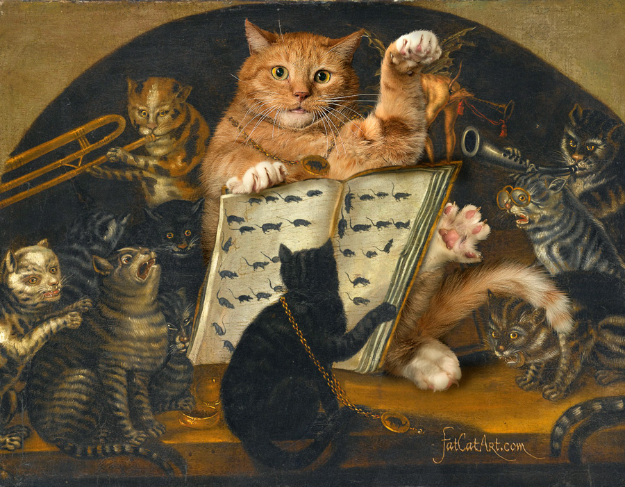 Lombard School, Cats being instructed in the art of mouse catching by Zarathustra