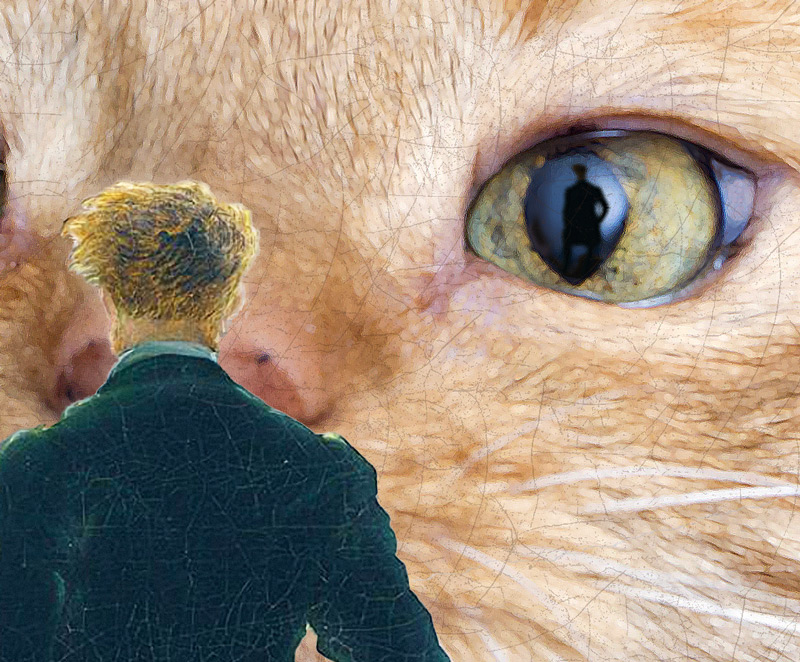 Caspar David Friedrich, Wanderer and the cat from the sea of fog, detail